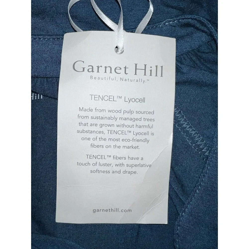 NWT GARNET HI V-neck 3/4 Sleeve Smock Waist Teal Tencell Blend Dress Sz S Boho - Picture 12 of 14